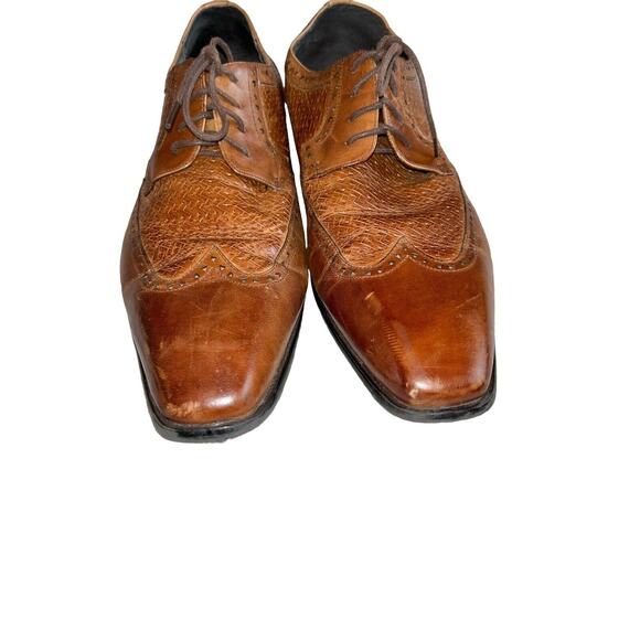 Stacy Adams Brown Leather Wingtip Lace Up Mens Dress Shoes Size US 13M - Picture 3 of 14
